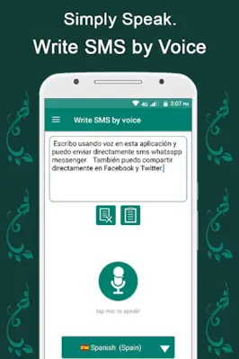 Write SMS by Voice android App screenshot 2