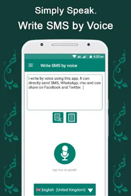 Write SMS by Voice android App screenshot 7